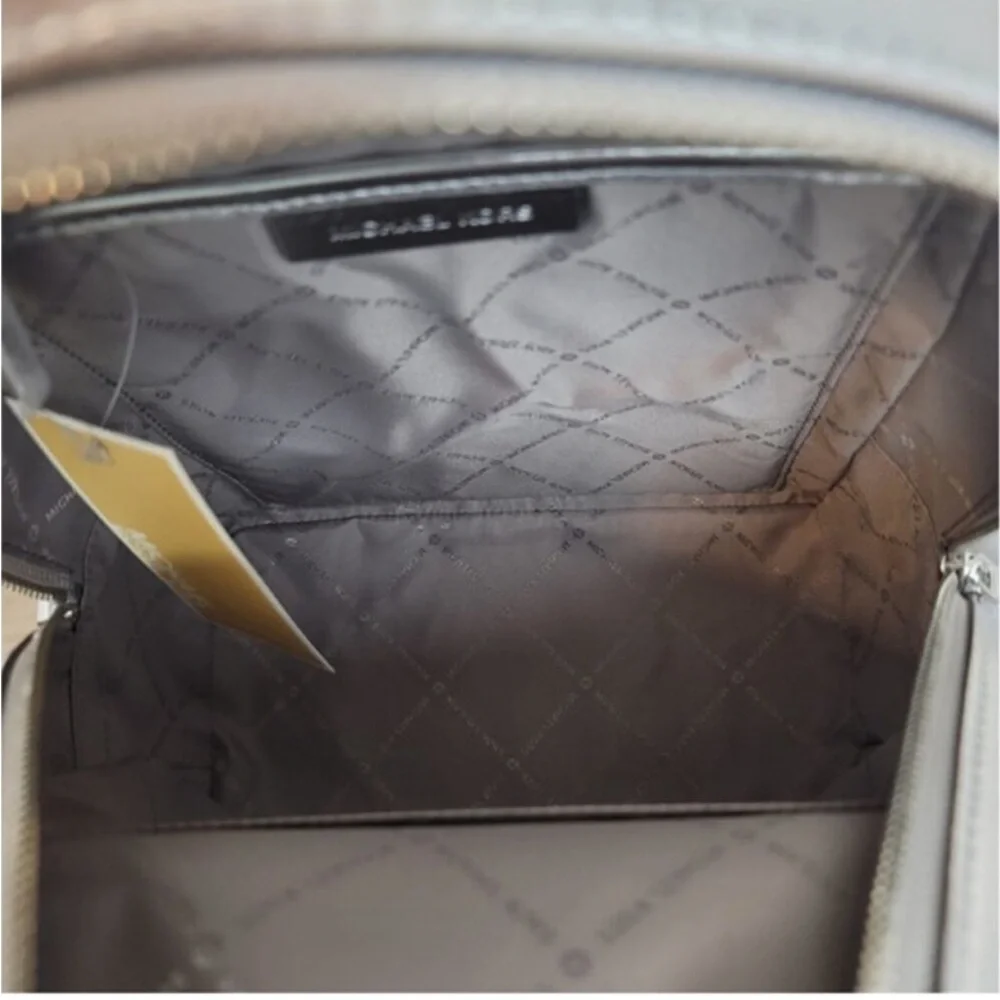 Michael Kors Jet Set Girls Adina Medium Backpack MK Bright White Silver